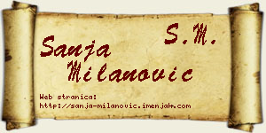 Sanja Milanović vizit kartica